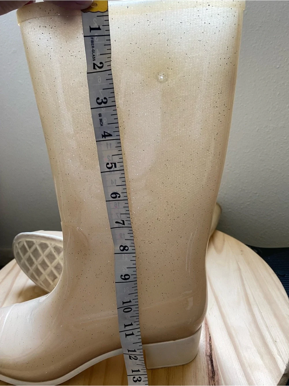 Women's Knee-High Rain Boots in Cream
